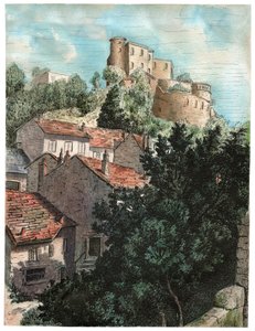 Village avec un château - . .