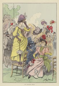 Au Grand Prix - after Albert Robida