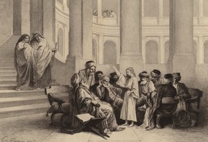 Jésus au milieu des docteurs - after Albert Robida