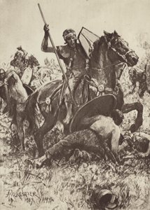 Cavalerie auxiliaire attaquant des tribus germaniques - after Amedee Forestier