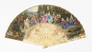Éventail plissé - after Antoine Watteau