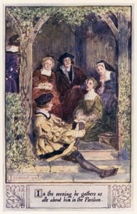 Le soir, il nous rassemble tous autour de lui dans le pavillon - after Charles Edmund Brock