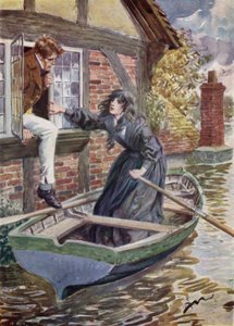 Maggie Tulliver sauve Tom au moulin - after Charles Edmund Brock
