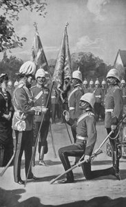 Le Roi Édouard Présentant les Couleurs aux Royal Welsh Fusiliers, 16 août 1880 - after Charles Mills Sheldon