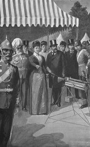 La Princesse de Galles Tirant le Premier Coup à Bisley, 12 juillet 1890 - after Charles Mills Sheldon