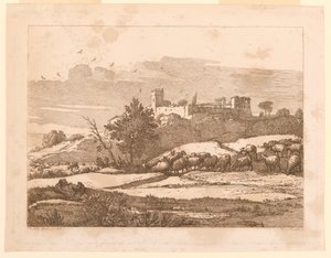 Paysage avec un château - after Claude Lorrain