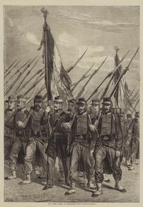 Les drapeaux portés en procession - after Denis Auguste Marie Raffet