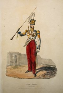 Tambour-major des Royal Marines, vers 1829 - after Edward Hull