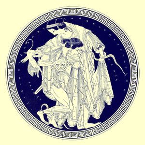 Pélée et Thétis, illustration des Peintures de vases grecs par J. E. Harrison et D. S. MacColl, publié en 1894 - after English School