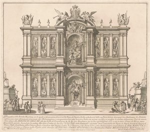 La seconde machine pour la Chinea de 1746 : Les territoires du royaume de Naples - after Francisco Preciado de la Vega Miguel