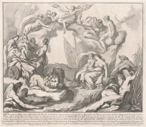 La Prima Macchina pour la Chinea de 1741 : Allégorie de la magnificence royale - after François Hutin Miguel de Sorellò