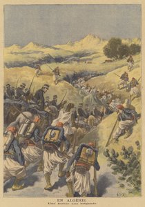 Troupes françaises chassant des bandits en Algérie - after Frederic Theodore Lix