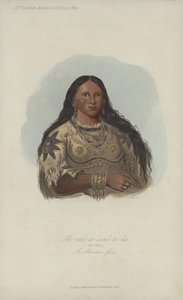 Mi-neek-ee-sunk-te-ka, La Belette, Une Fille Mandan (aquatinte) - after George Catlin