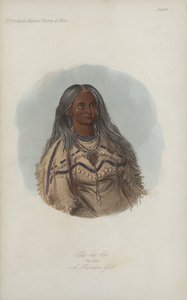 Sha-ko-ka, La Menthe, Une Fille Mandan (aquatinte) - after George Catlin