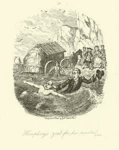 Illustration pour Humphry Clinker de Tobias Smollett - after George Cruikshank