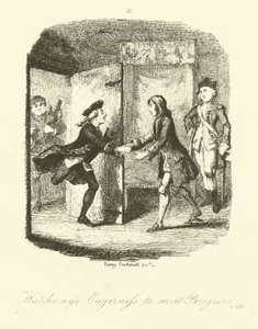 Illustration pour Peregrine Pickle de Tobias Smollett - after George Cruikshank