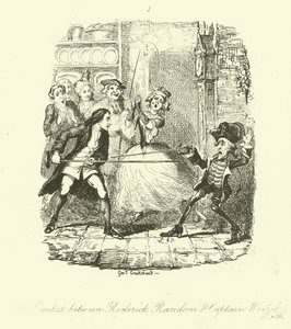 Illustration pour Roderick Random de Tobias Smollett - after George Cruikshank
