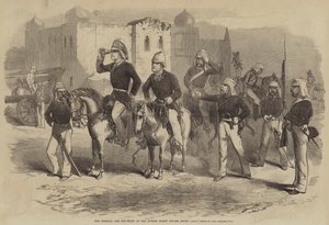 Le général et son état-major au poste de la mosquée devant Delhi - after George Francklin Atkinson
