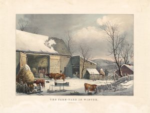 La cour de ferme en hiver - after George Henry Durrie