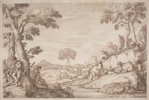 Voyage pastoral avec un garçon jouant de la flûte près d