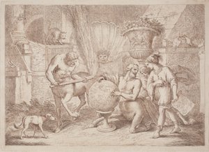 Chiron enseigne la géographie à Achille - after Giovanni Benedetto Castiglione Gaetano Zompini