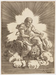 Saint Marc, assis sur un lion - after Giulio Romano