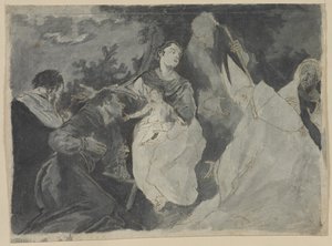 Madone et enfant avec des saints - after Giuseppe Bazzani