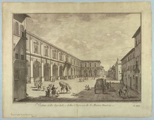 Vue de Florence, planche de "Scelta di XXIV Vedute delle principali contrade, piazze, chiese, e palazzi della Città di Firenze" - after Giuseppe Zocchi