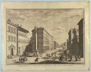 Vue de Florence, planche de "Scelta di XXIV Vedute delle principali contrade, piazze, chiese, e palazzi della Città di Firenze"