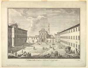 Vue de Florence, Planche de "Scelta di XXIV Vedute delle principali contrade, piazze, chiese, e palazzi della Città di Firenze" - after Giuseppe Zocchi