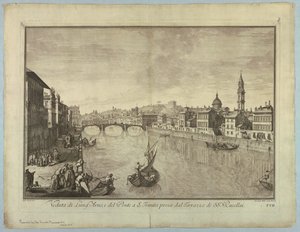 Vue de Florence, planche de "Scelta di XXIV Vedute delle principali contrade, piazze, chiese, e palazzi della Città di Firenze" - after Giuseppe Zocchi