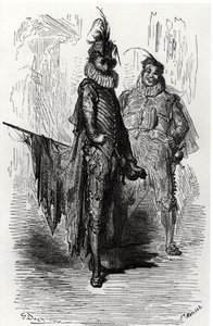 Illustration de Le Capitaine Fracasse par Théophile Gautier (1811-72) gravée par Fortune Louis Meaulle (1844-1901) 1866