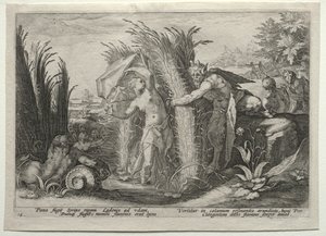 Pan poursuivant Syrinx - after Hendrick Goltzius
