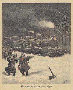 Un train arrêté par la neige