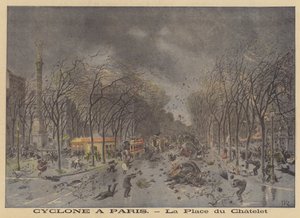 Dégâts de la tempête sur la place du Châtelet, Paris - after Henri Meyer