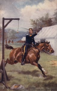 Soldat du 10e Hussards effectuant un exercice de coupe de citron - after Henry A. Payne