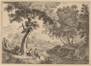 Famille de satyres assise sous un arbre