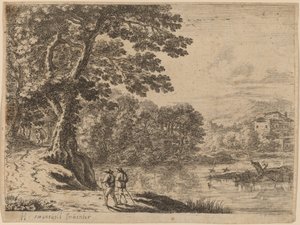 Deux voyageurs et un colporteur