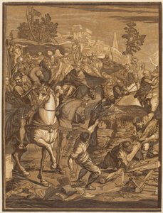 La Crucifixion (panneau gauche) - after Jacopo Tintoretto John Baptist Jackson