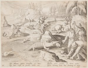 Chasse au crocodile - after Jan van der Straet, called Stradanus