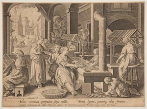 Dévidage des cocons de soie - after Jan van der Straet, called Stradanus