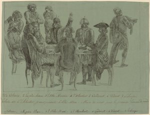 Le repas des philosophes - after Jean Huber