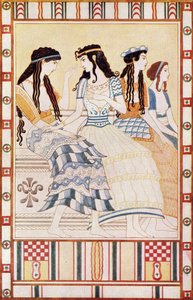 Dames de la cour minoenne, illustration de 