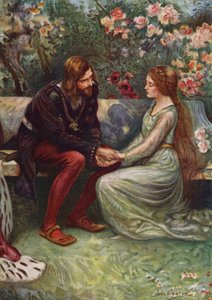 Le prince Henry et Elsie dans le jardin - after John Henry Frederick Bacon