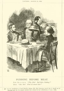Le pudding avant la viande - after John Tenniel