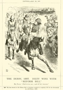Le Derby, 1867, Dizzy gagne avec le projet de loi de réforme - after John Tenniel