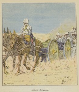 Artillerie à Madagascar - after Louis Charles Bombled
