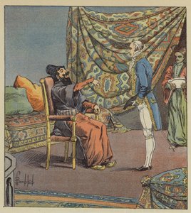 Asker-Khan, ambassadeur de Perse, prend de Marbois, président de la Cour des comptes, pour le médecin - after Louis Charles Bombled