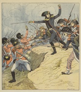 Bonaparte blessé à Toulon - after Louis Charles Bombled