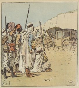 Cette voiture étonnait fort les Arabes - after Louis Charles Bombled